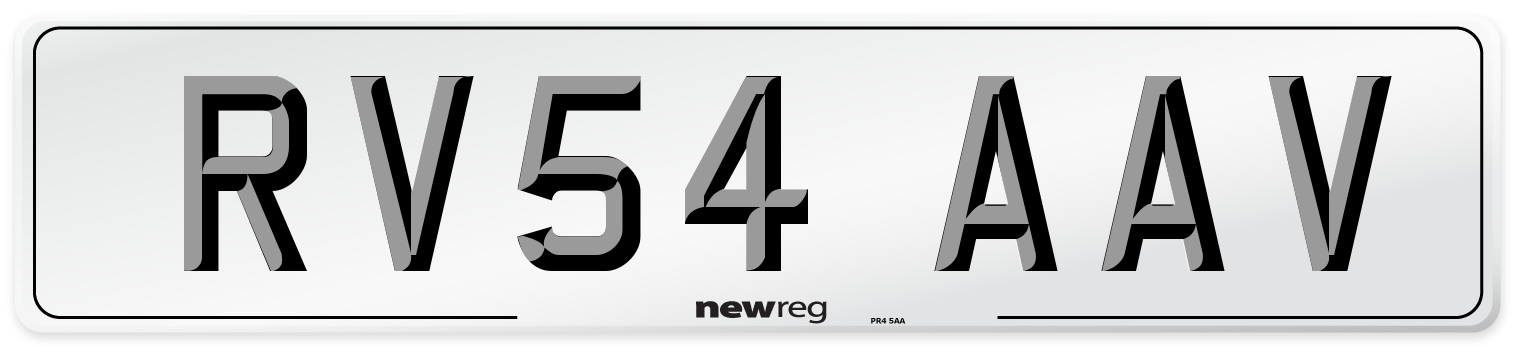 RV54 AAV Number Plate from New Reg